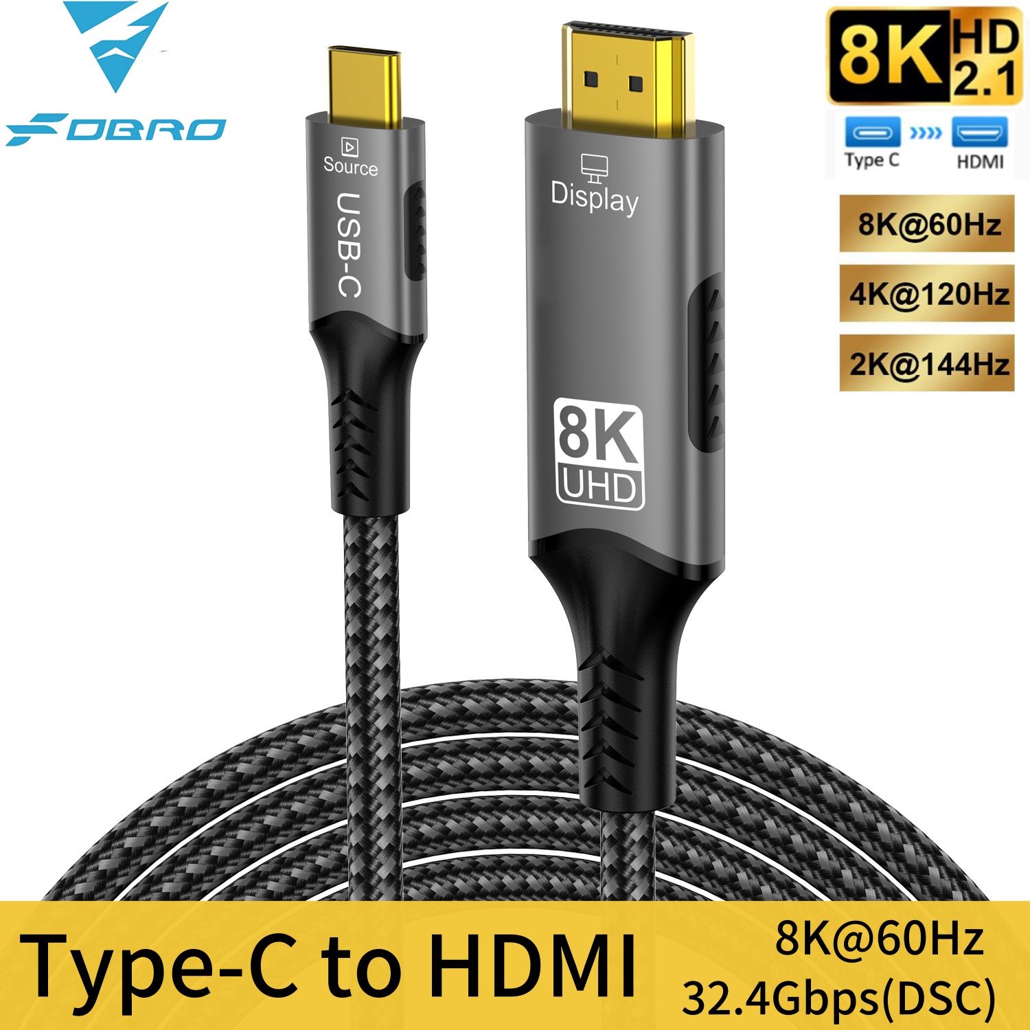 Pc Zotac Gaming - 8K Type C naar HDMI 2.1-kabel