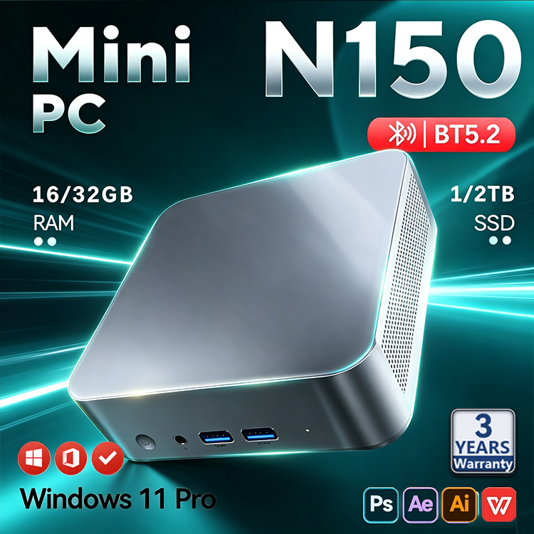 Pc Gaming Jumbo - 2026 Intel N150 Mini PC Draagbare