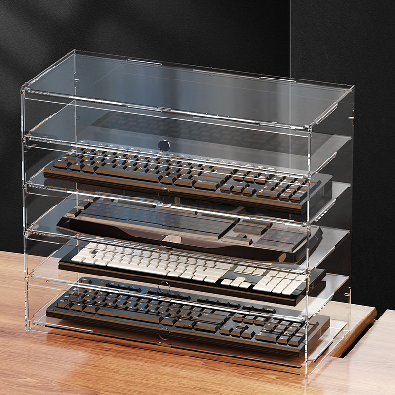 Pc Gaming Setup - Premium helder acryl stofdichte vitrine Kantoortoetsenbord