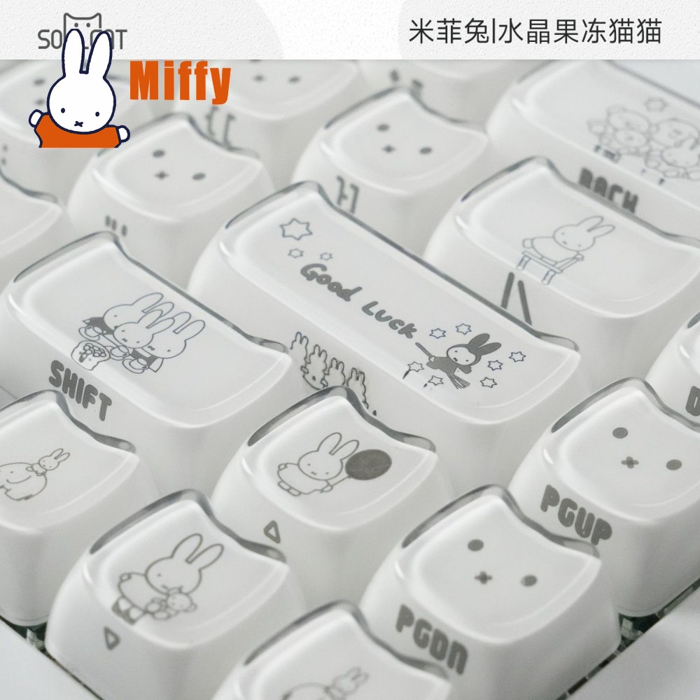 Pc Gaming Kawaii - Kawaii Miffy Keycaps Schattig Konijn Mechanische