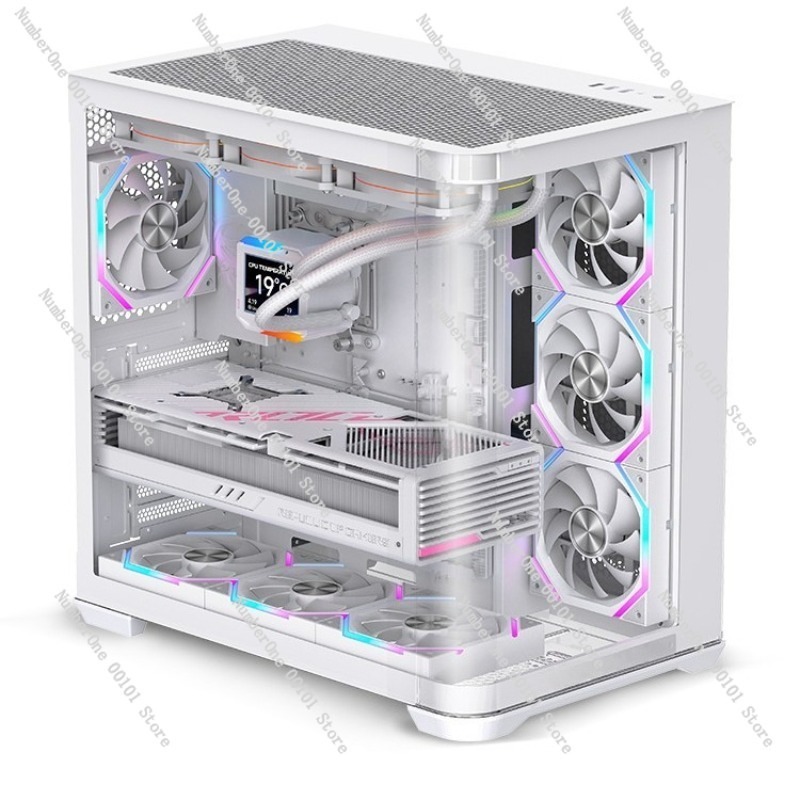 Pc Gaming Cafe - Gebogen gehard glazen gaming ATX pc-behuizing,
